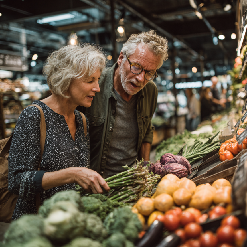 Seniori fericiți care se bucură de o masă sănătoasă